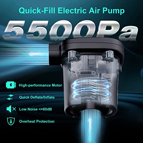 Portable Electric Air Pump for Inflatables with 3 Nozzles - Quick-Fill AC 110V
