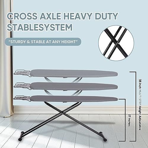 Jakeefud Full Size Ironing Board with Heat Resistant Cover, Grey