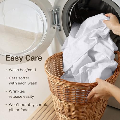 California Design Den Bright White Queen Cotton Sateen Sheets 4-Piece Set - Queen / 01