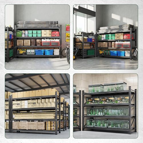 Heavy Duty Metal Storage Shelves 4-Tier Garage Utility Rack 71.3-Inch