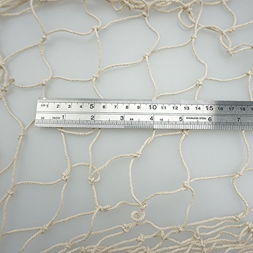 Decorative White Fishing Net, 79 x 39 Inch Nautical Wall Decor