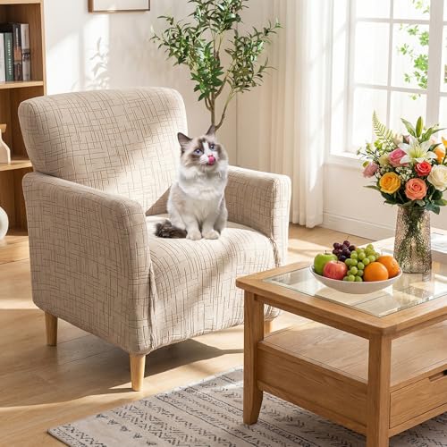 Stretch Armchair Slipcover - 1-Piece Jacquard Furniture Protector