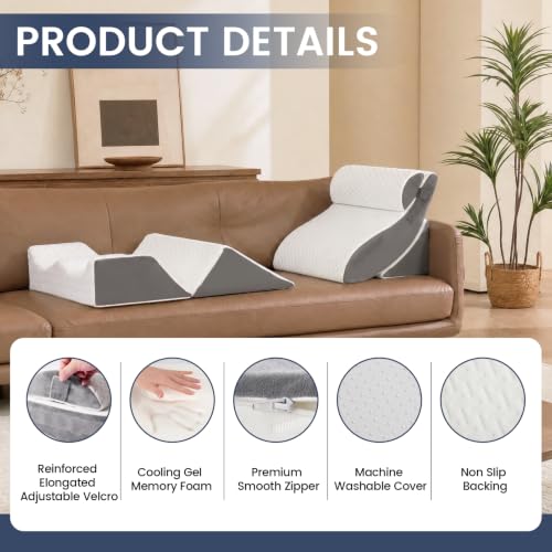5PCS Adjustable Wedge Pillow Set for Post-Surgery Recovery & Comfort
