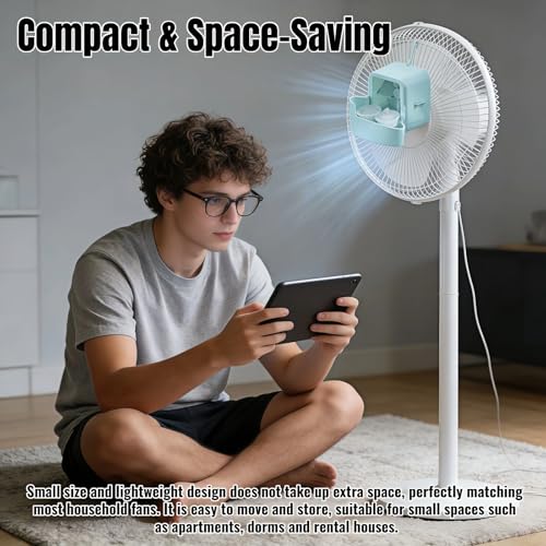 Portable Fan Cooling Attachment Ice Box Cooler with Hook for Home and Patio