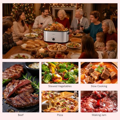 Sunvivi 30QT Silver Large Roaster Oven for Whole Turkey & Large Meals