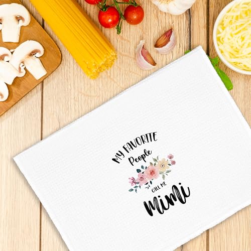 Mimi (Variation: Mimi) Grandma Kitchen Towels 16x24in Floral Hand Towel Gift for Grandma