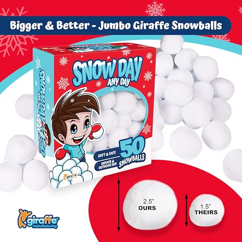 50-Piece Soft Plush Artificial Snowballs for Indoor Snowball Fight Games