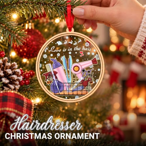 Hairdresser Ornament - Christmas Ornament for Hair Stylist - Festive Hairdresser Decor - BlinkWishes Hairstylist Holiday Gift