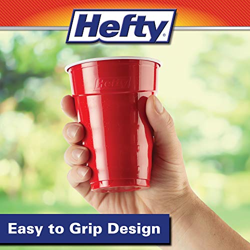 18 oz Red Disposable Plastic Party Cups - Easy Grip Cold Drink Cups (50 Pack)
