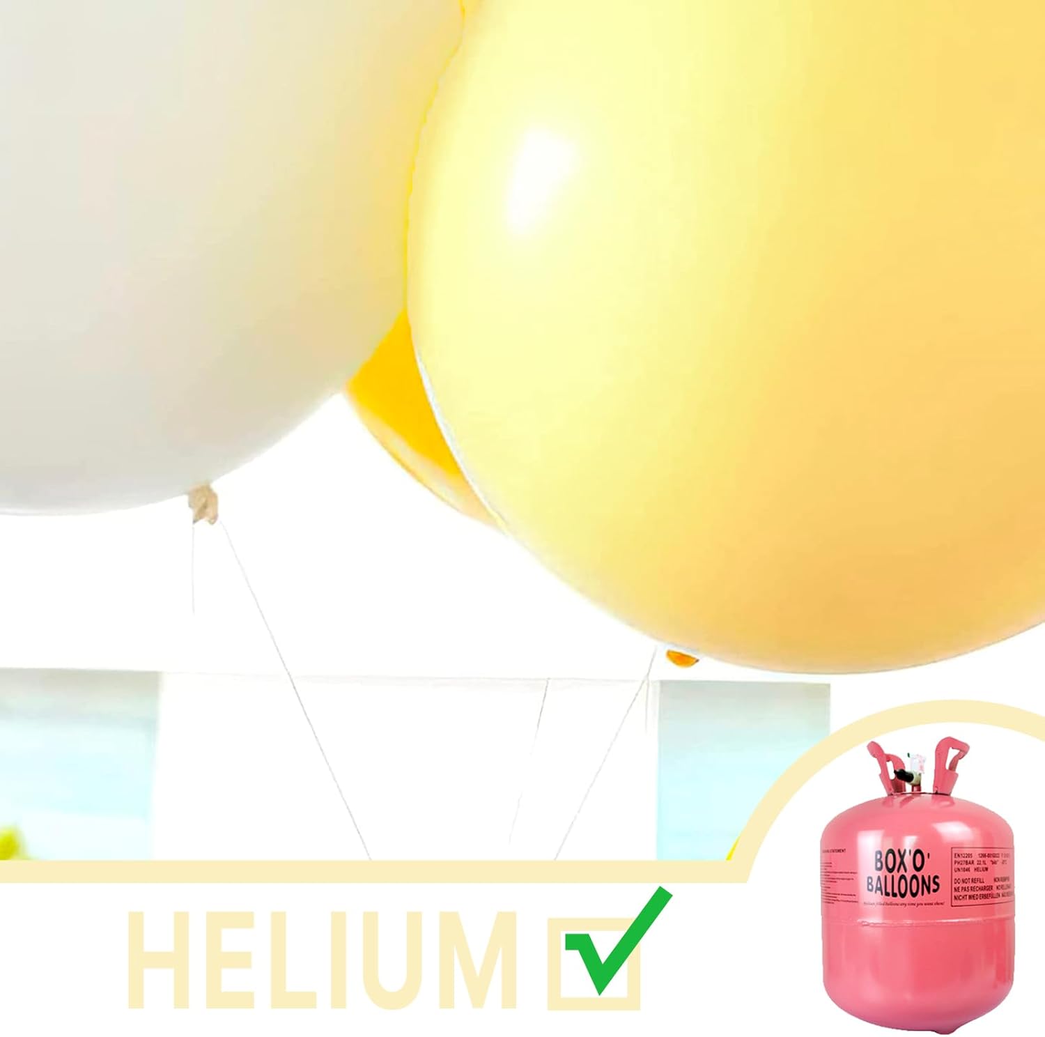 PartyWoo Pastel Yellow Balloons - 36 Inch Latex Helium Balloons for Graduation & Baby Showers