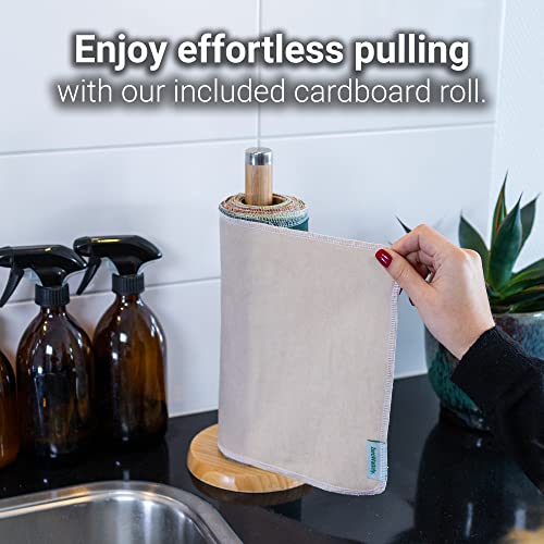 Reusable Paper Towels 24 Pack - 100% Cotton Washable Kitchen Cloths
