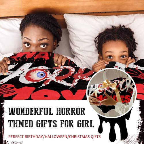 Horror Movie Throw Blanket, Lightweight Plush Flannel Bed Blanket 50x40