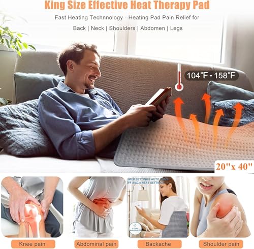 Extra Large Electric Heating Pad - 20x40 Inch Full Body Heat Therapy