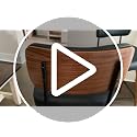 26-Inch Swivel Counter Height Bar Stools, Set of 4, Faux Leather Mid-Century