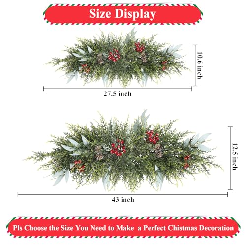 U'Artlines Green Artificial Christmas Swag Door Decoration 27.5"
