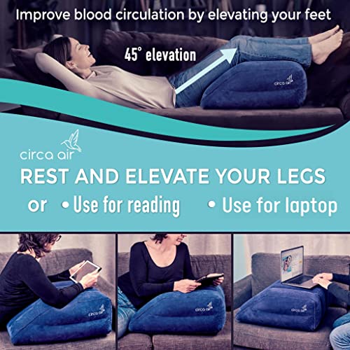 Inflatable Leg Elevation Pillow for Swelling Relief - Adjustable Wedge