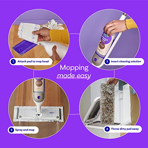 Hardwood Floor Power Mop Starter Kit with 2 Pads & Quick-Dry Solution