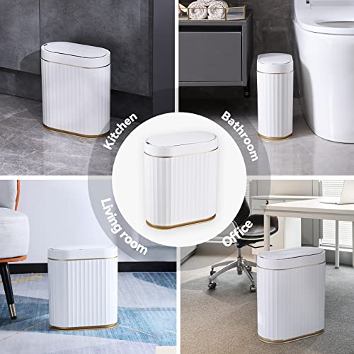 Motion Sensor Bathroom Trash Can 2 Gallon Waterproof Wastebasket