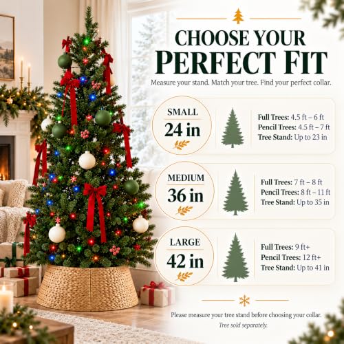 24 Inch Christmas Tree Collar, Hyacinth Base Cover for Artificial Trees - SUKETIL