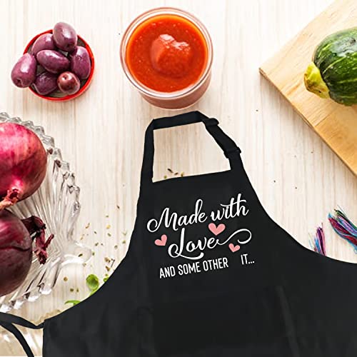 Women’s Funny Kitchen Apron with 2 Pockets - Gift for Bakers, Moms, Wives