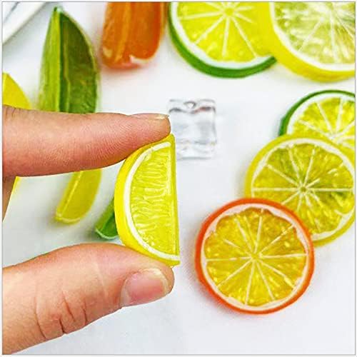 14pcs Artificial Lemon Slices - Realistic Faux Fruit Decorations