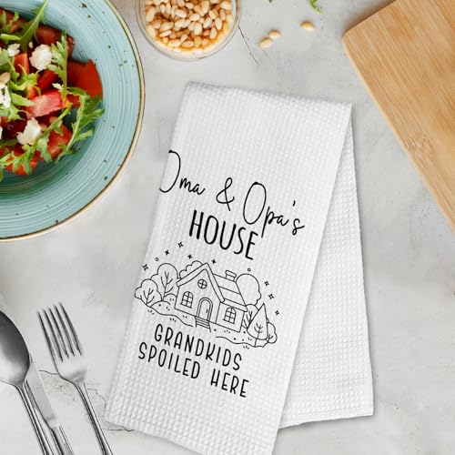 Oma Opa German Grandparents Kitchen Towels Gift Set 16x24in – Grandkids