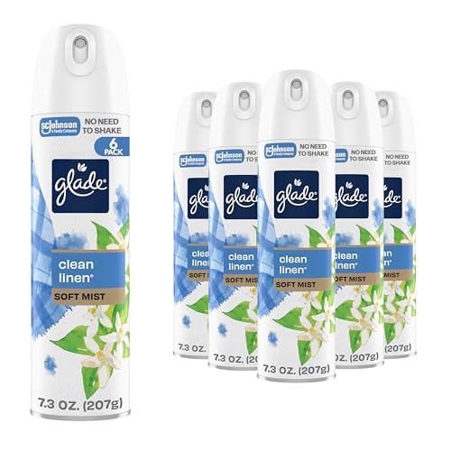 Clean Linen Air Freshener Room Spray - Odor Fighting (7.3 oz, 6-Pack)