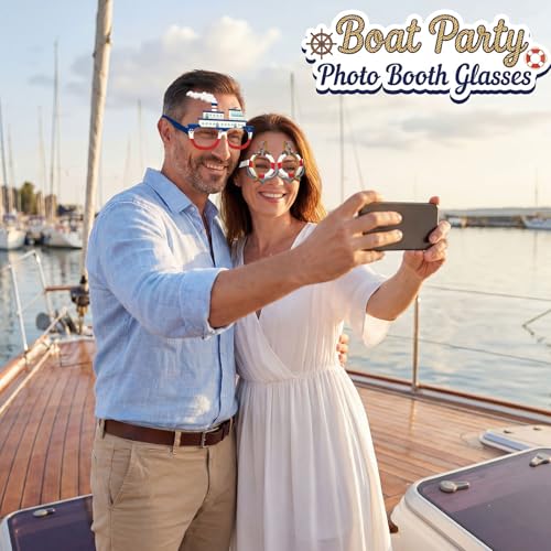 32-Piece Nautical Party Photo Booth Props Paper Eyeglasses Set
