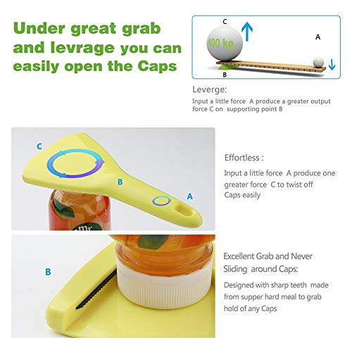 Sukiise Twist-Off Bottle Opener for Weak Hands and Seniors, Durable Metal Teeth