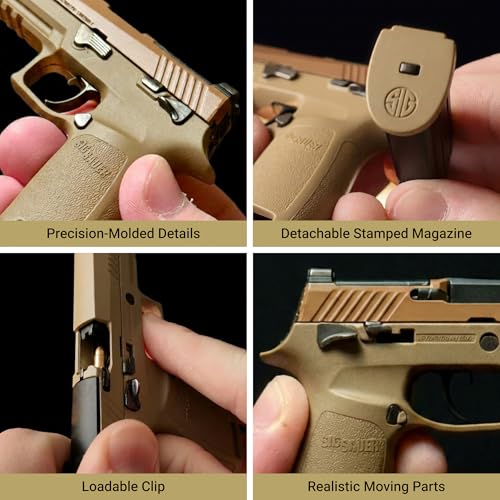 M17 Pistol Model Kit - 1:2.5 Scale Diecast Metal Replica, 4-Inch Tan