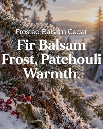 M&SENSE Frosted Balsam Cedar Large Jar Christmas Candle 19.4oz - Holiday Home Fragrance