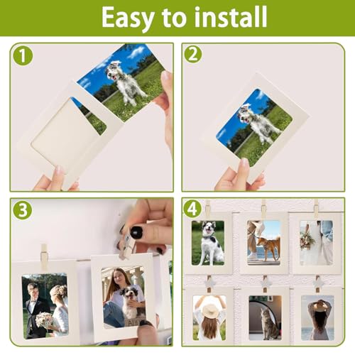 10-Pack Black Paper Hanging Photo Frames for 4x6 Photos with Clips and String