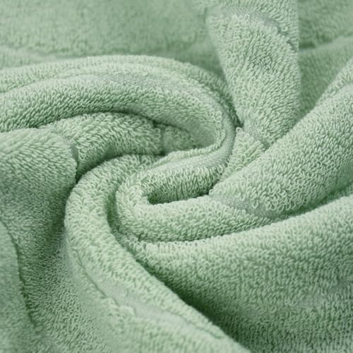 Wavy Striped Cotton Hand Towels - Sage Green, 13x29 Inches, 2 Pack