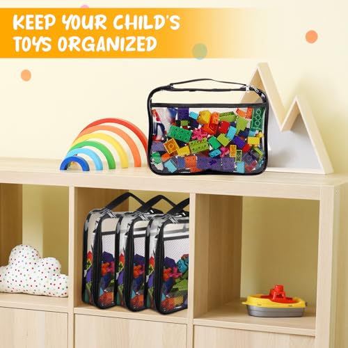 8-Pack Clear Toy Storage Bags with Handles, Waterproof PVC Organizer for Kids