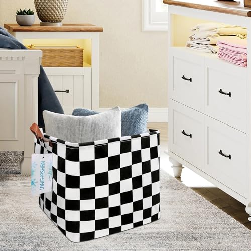 Square Racecar Toy Storage Basket - Collapsible Canvas Organizer Bin