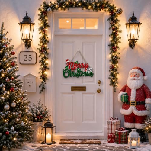Christmas Wooden Sign - Festive Holiday Decor for Front Door, Wall or Tabletop