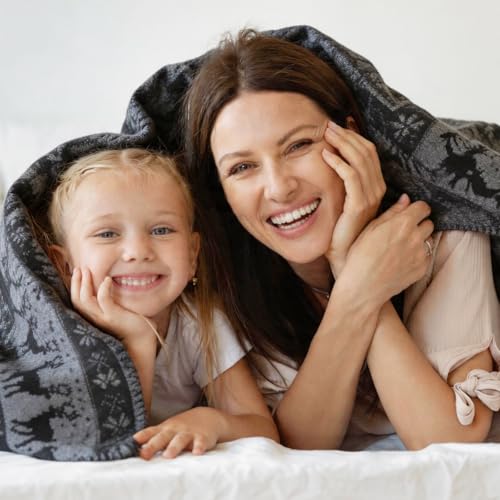 CAI TENG Christmas Grey Fleece Throw Blanket 6 Pack 50x60 Inches