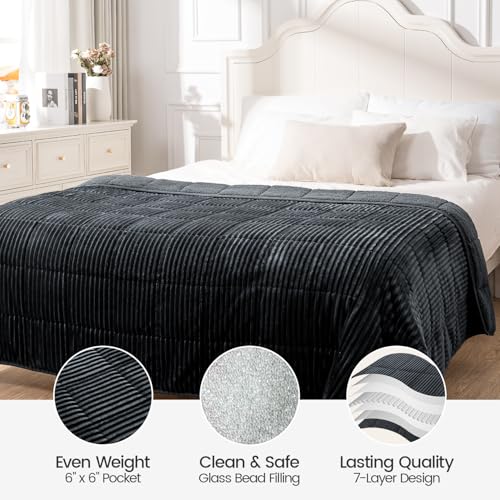 Sherpa Fleece Weighted Blanket 15lbs - Soft & Cozy 48"x72"