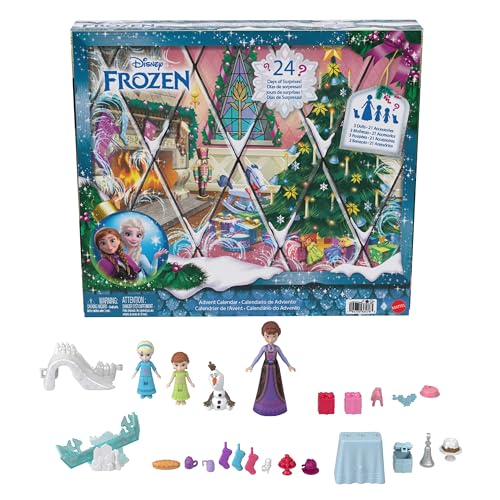 Kids Holiday Advent Calendar with Small Dolls & Toy Accessories - 24 Surprises