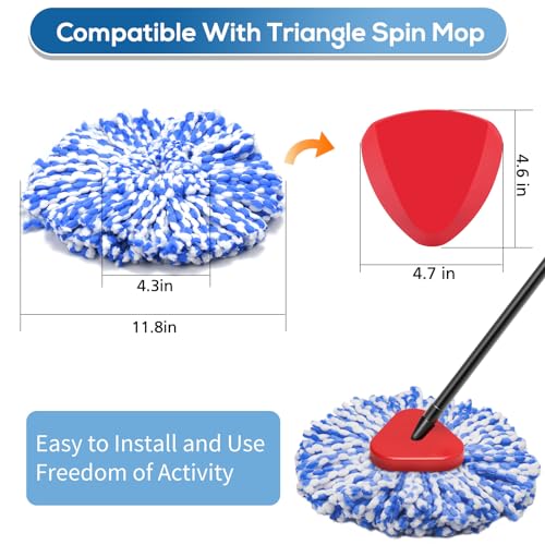 Microfiber Spin Mop Replacement Heads for 2-Tank System - 4 Pack
