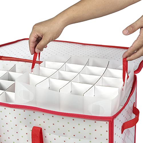 Plastic Christmas Ornament Storage Box with Trays and Dividers