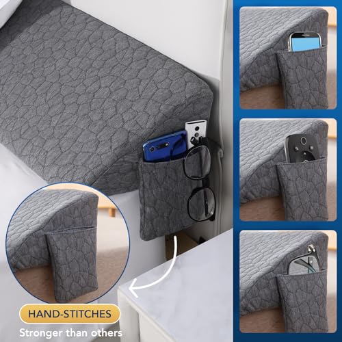 King Bed Wedge Pillow - Headboard Gap Filler, Non-Slip Foam