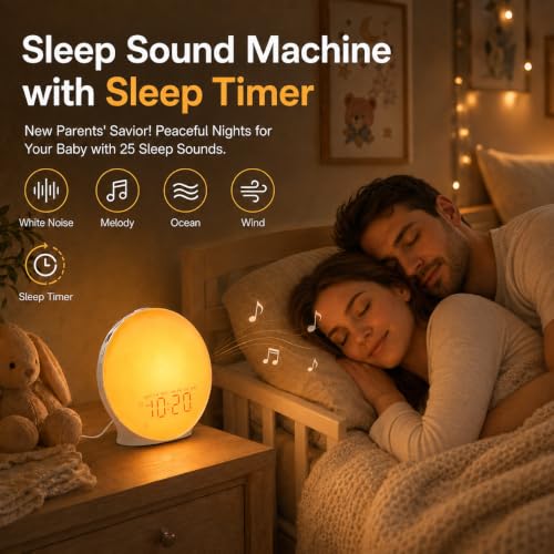 Sunrise Alarm Clock & White Noise Machine with Bluetooth Speaker & Night Light