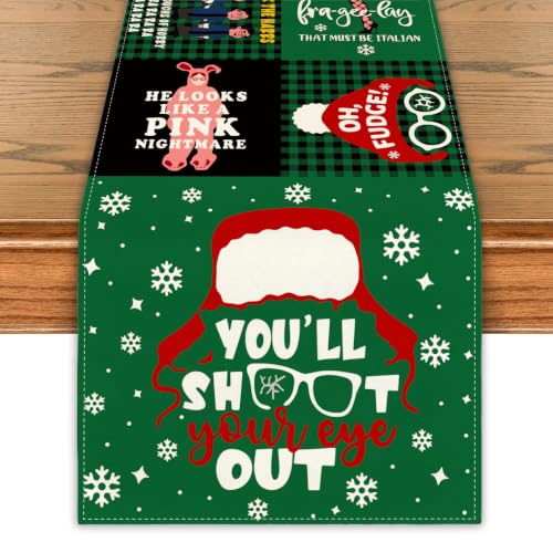 Yarcooly Christmas Table Runner 13x108 Inch Winter Holiday Home Decor