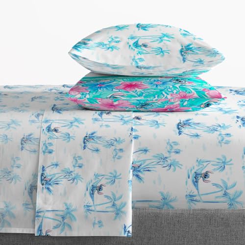 Queen Stitch Microfiber Sheet Set - White with Stitch Pattern, 4 Piece