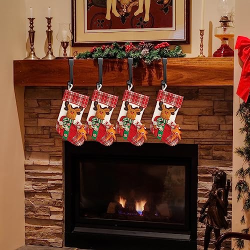Non-Slip Christmas Stocking Holders for Mantel - Black Metal Hooks (6 Pack)