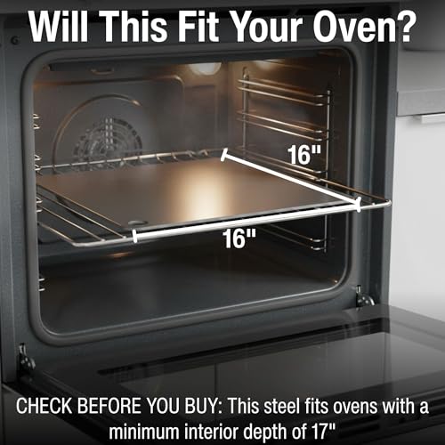 16" x 16" Pizza Steel - 1/4" Heavy Duty Baking Steel for Oven & Grill