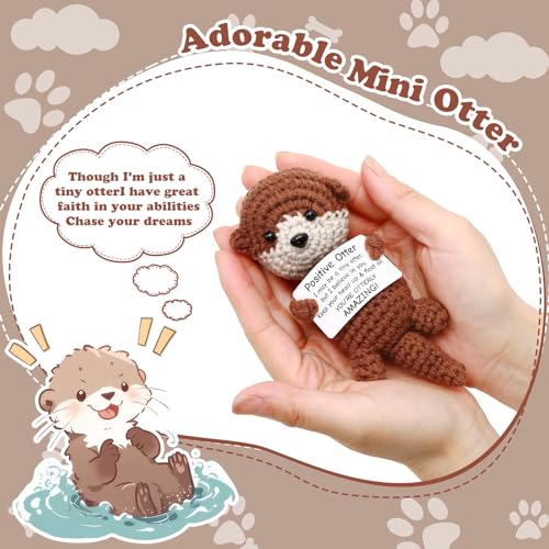 Emotional Support Crochet Otter Keepsake with Encouragement Card
