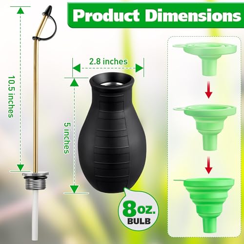 Diatomaceous Earth Powder Duster - 8 oz Garden Bulb Applicator with Brass Nozzle