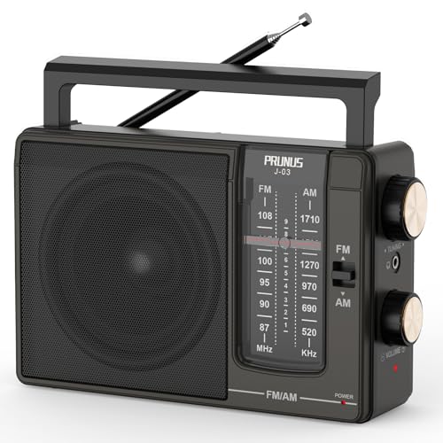 Portable AM/FM Radio, Battery or AC Powered with Large Speaker